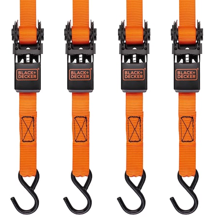 Black & Decker 10' x 1 in Ratchet Strap, 900 lb, 4PK BD1005